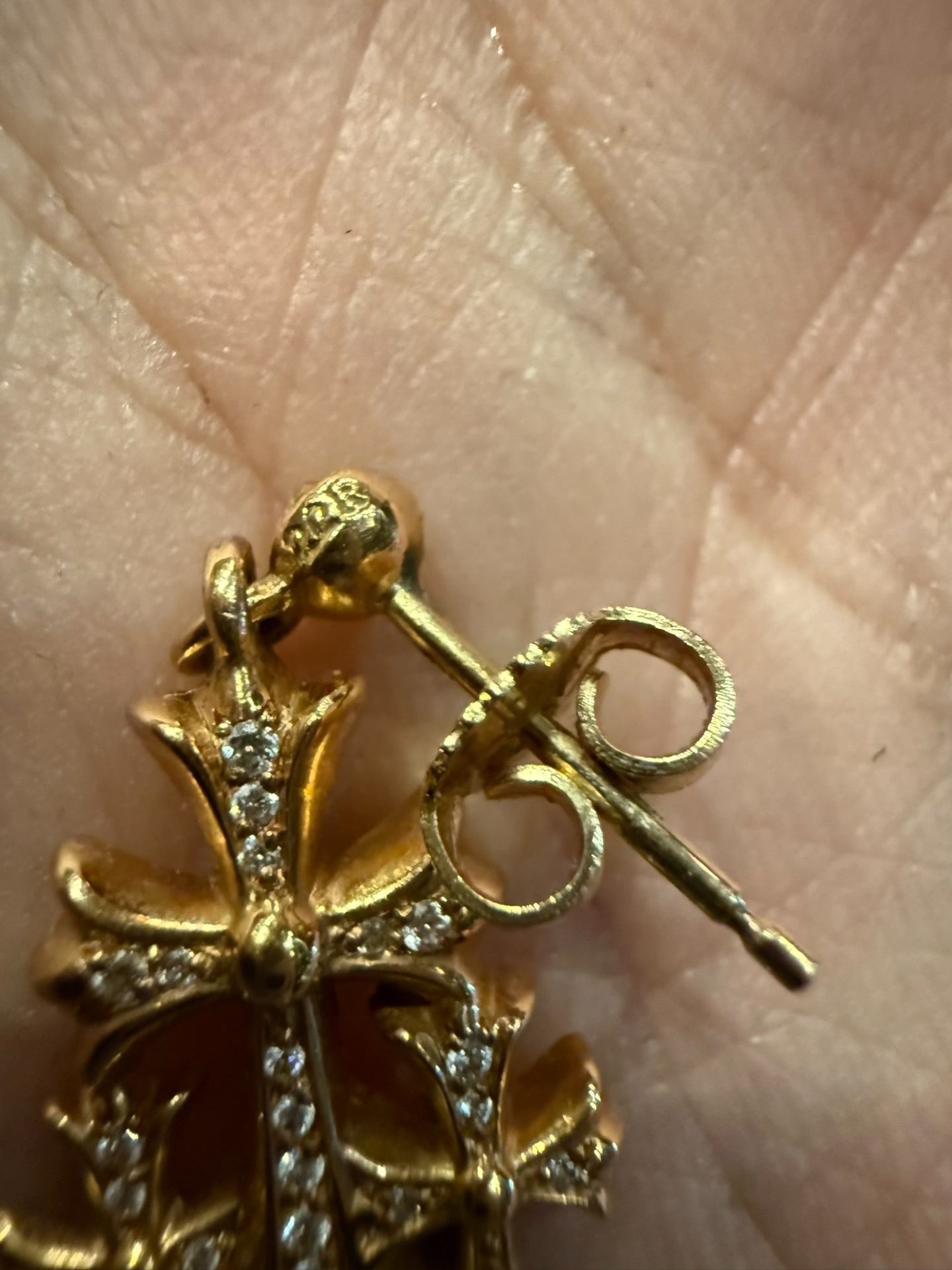 Chrome Hearts 22k Gold Cross Earrings