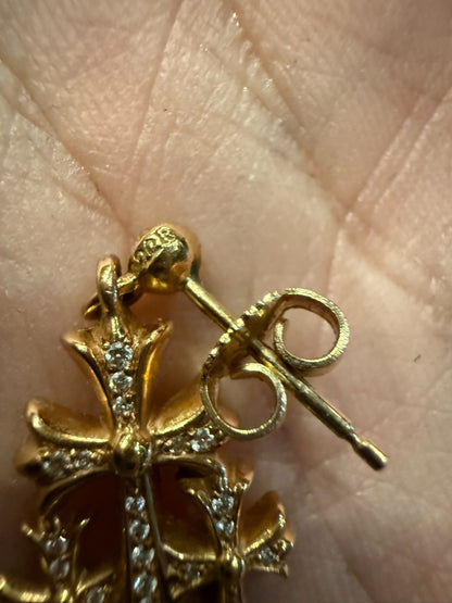 Chrome Hearts 22k Gold Cross Earrings