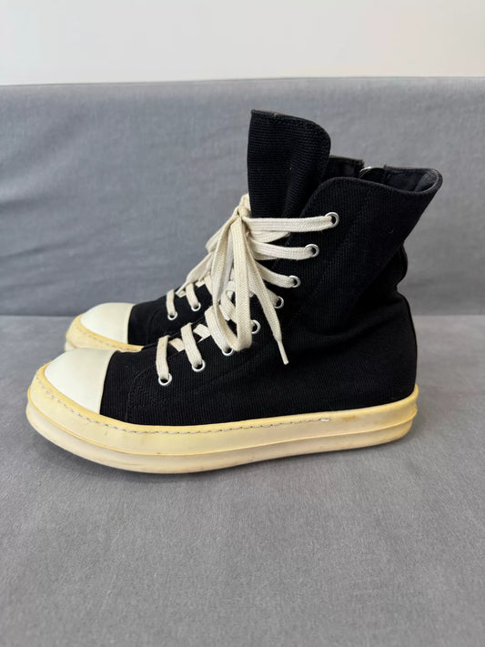 rick owens canvas high top sneakers size 40