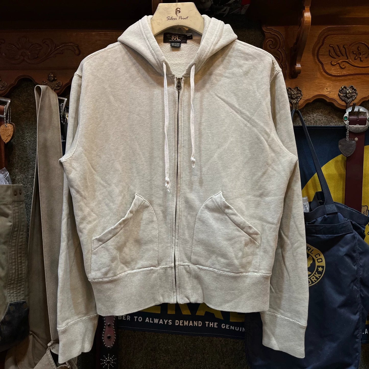 rrl vintage-style zip-up hoodie