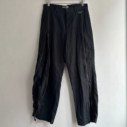 issey miyake rare zip-up black pants