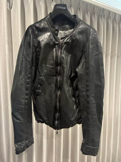 Giorgio Brato Leather Jacket Size 48 Italy
