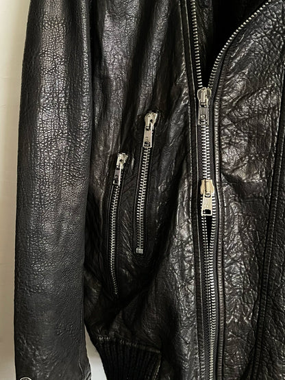 alexander mcqueen leather biker jacket size 50