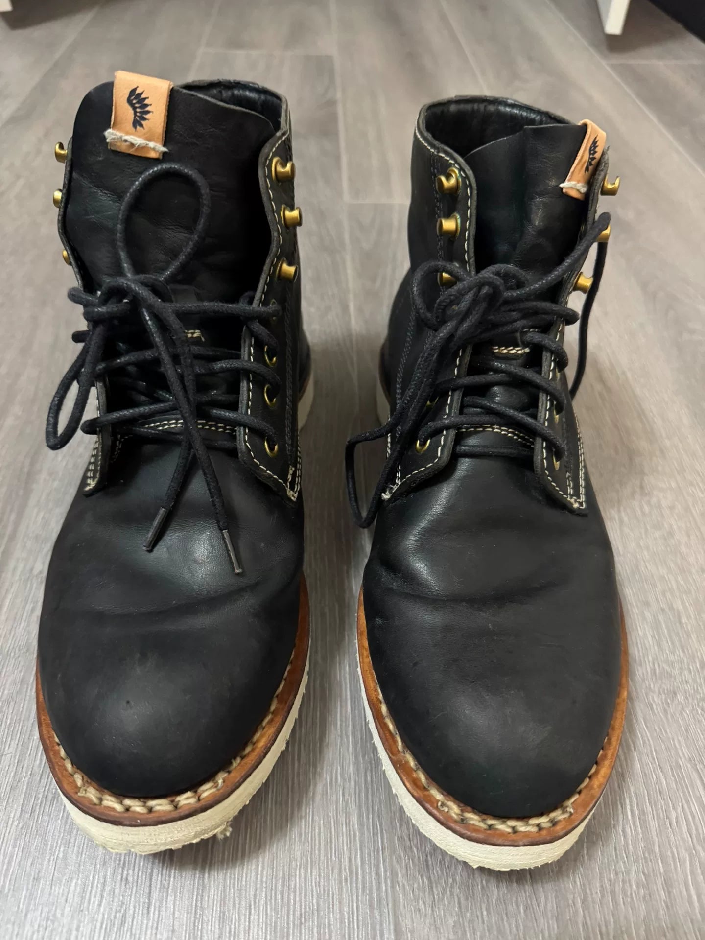 VISVIM VIRGIL BOOTS BLACK SIZE 9