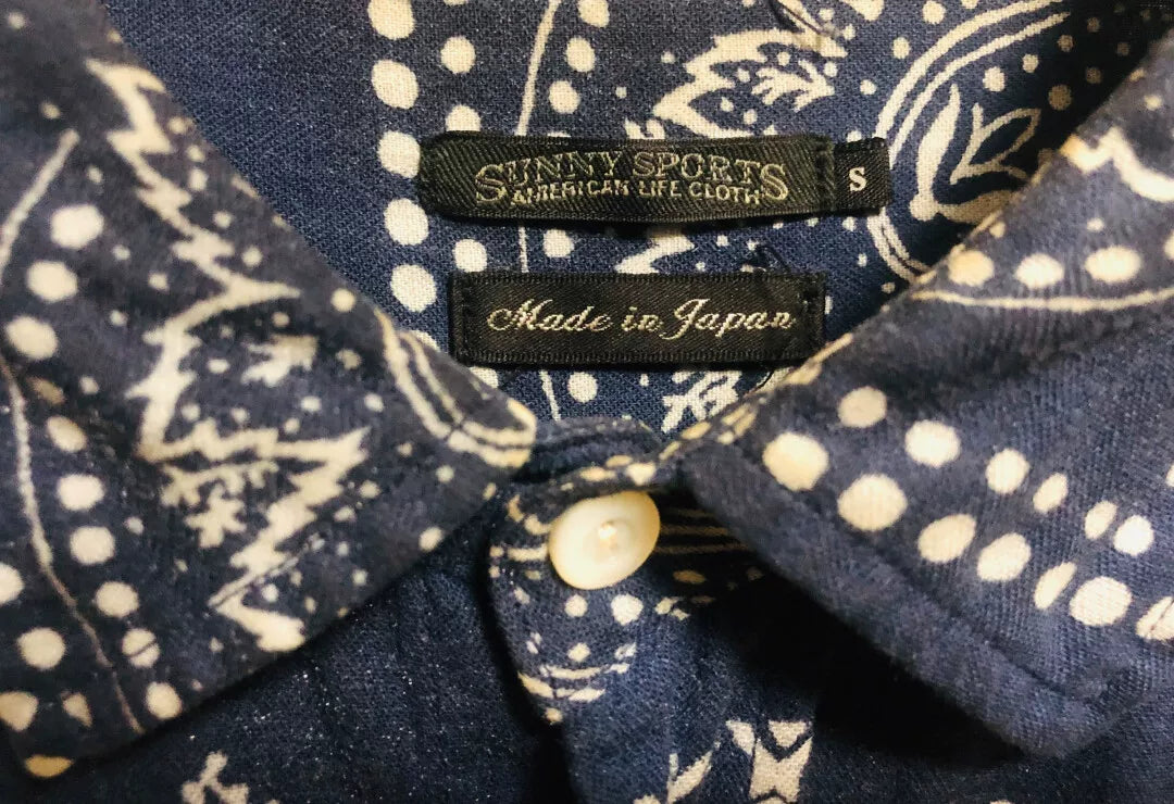 vintage indigo paisley print shirt