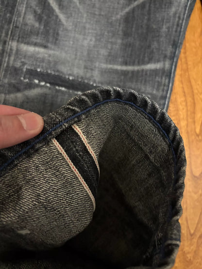 vintage black denim jeans with embellishments