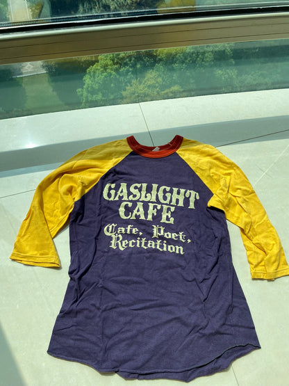 gaslight cafe purple yellow 7 sleeve shirt