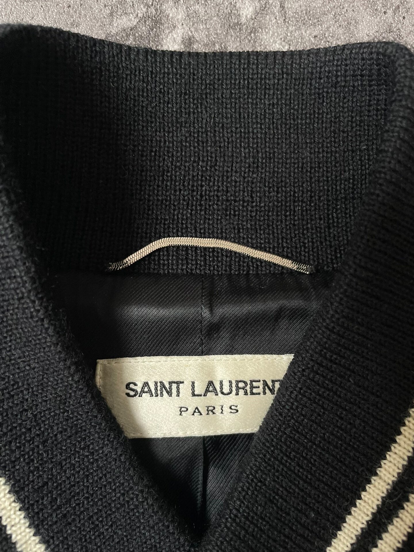 Saint Laurent Navy Varsity Wool Jacket