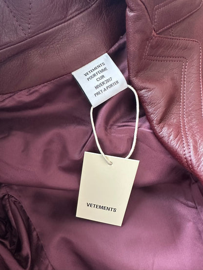 vetements fw16 vintage brown leather coat