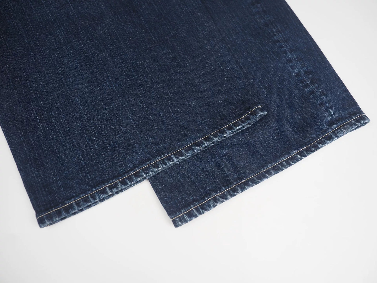 navy wide-leg denim pants by porter classic