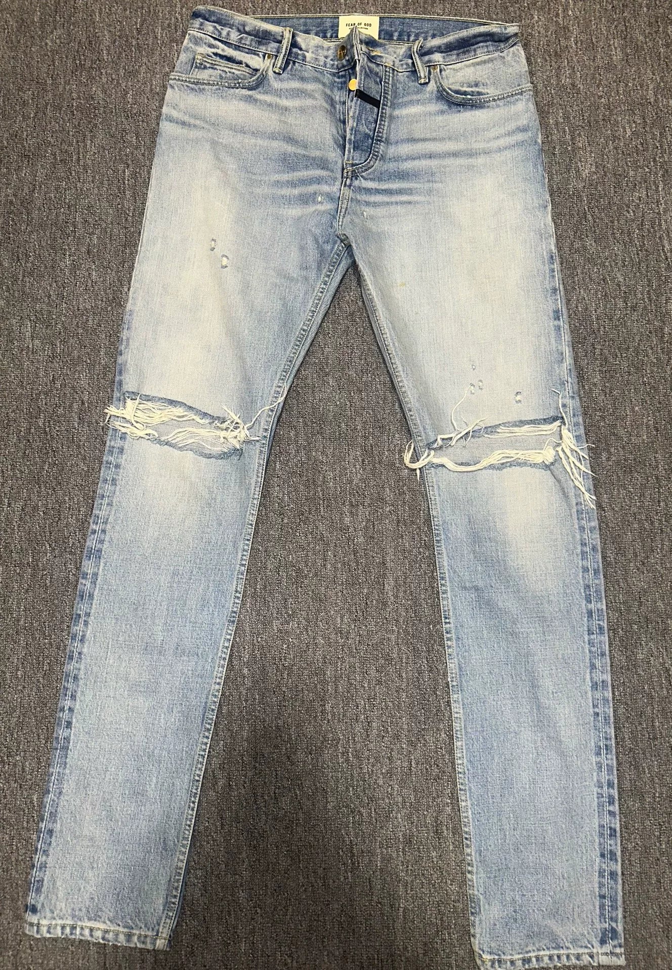 fear of god distressed denim pants