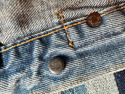 vintage levi's 555 raw denim washed pants