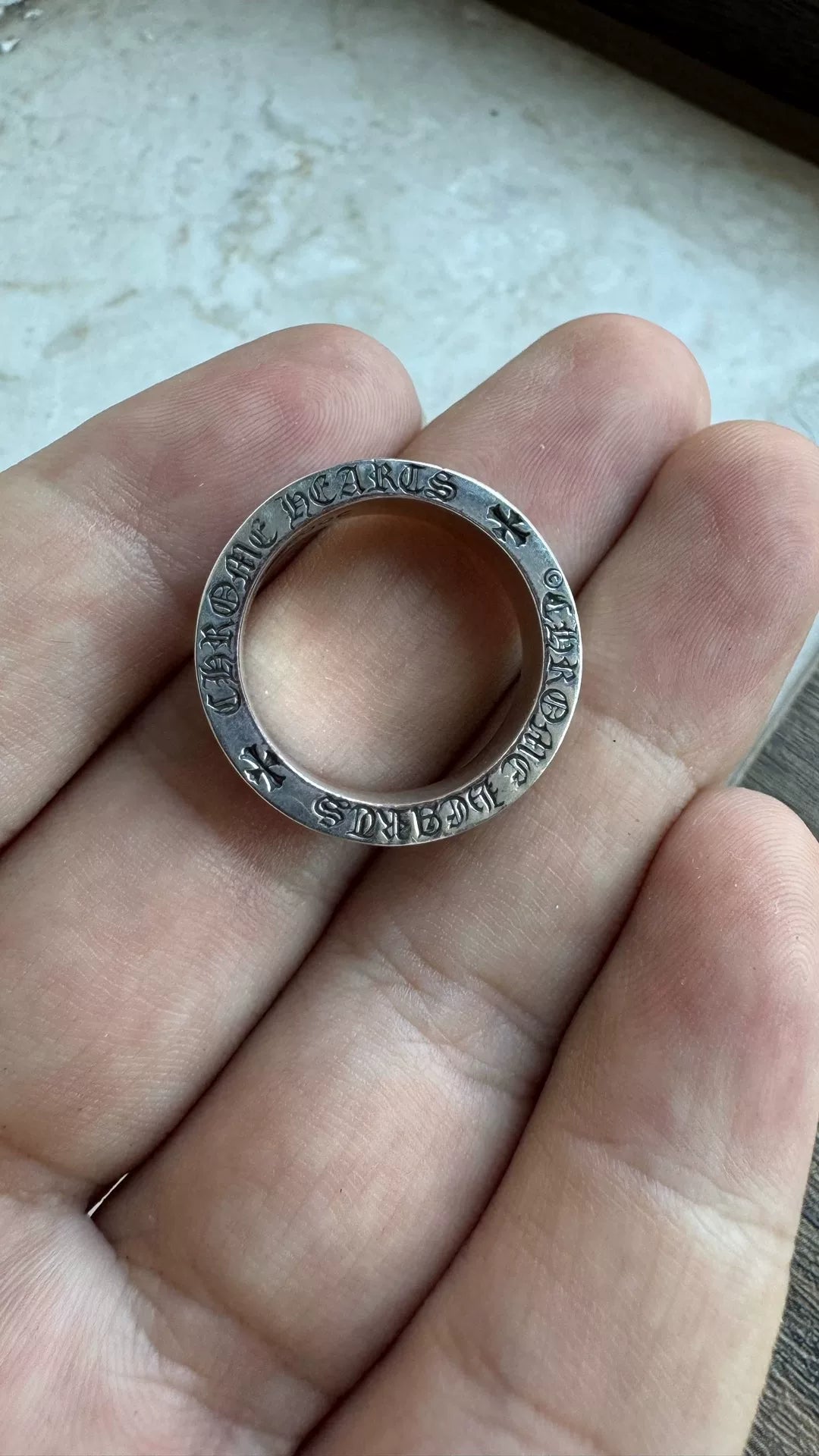 chrome hearts forever silver ring size 7