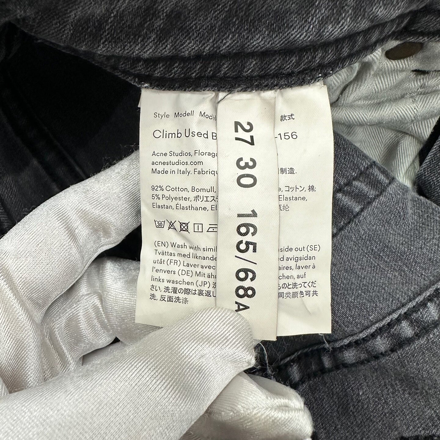 Acne Studios Climb Used Black Jeans