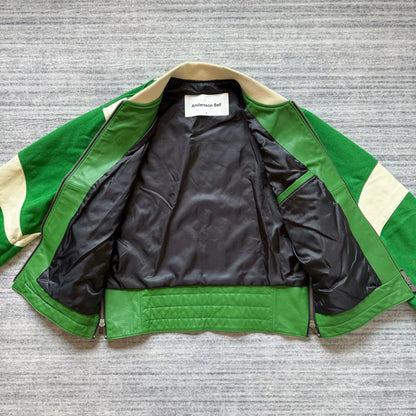 andersson bell green and white varsity jacket