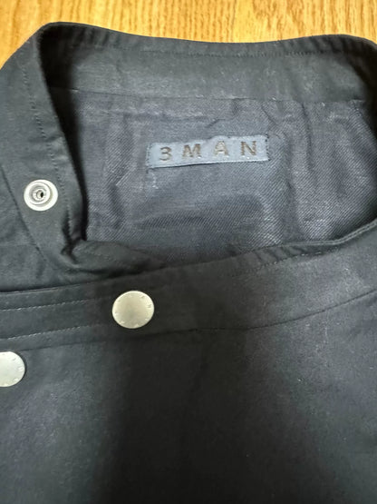 black bomber jacket with diagonal zipper