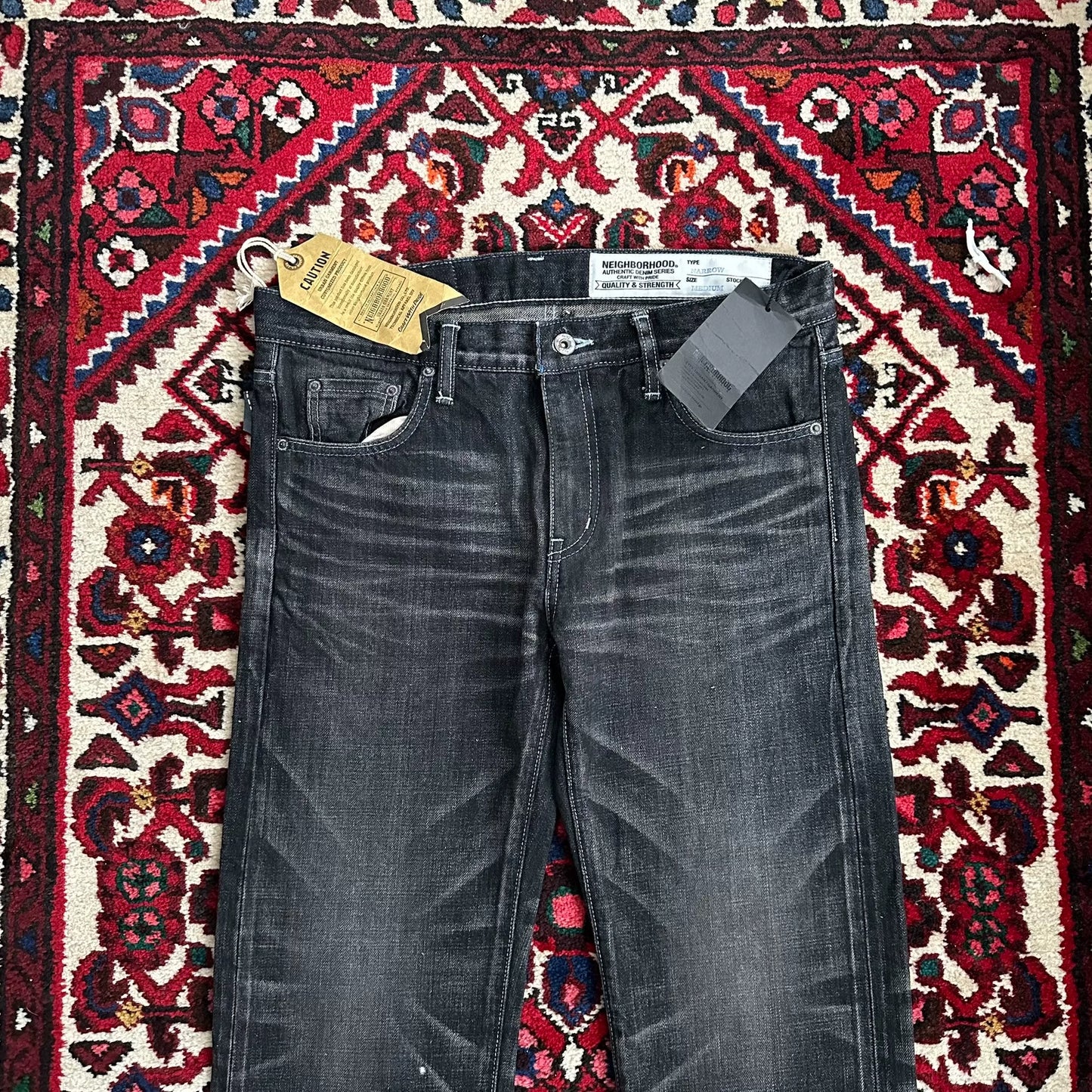 neighborhood black narrow denim pants