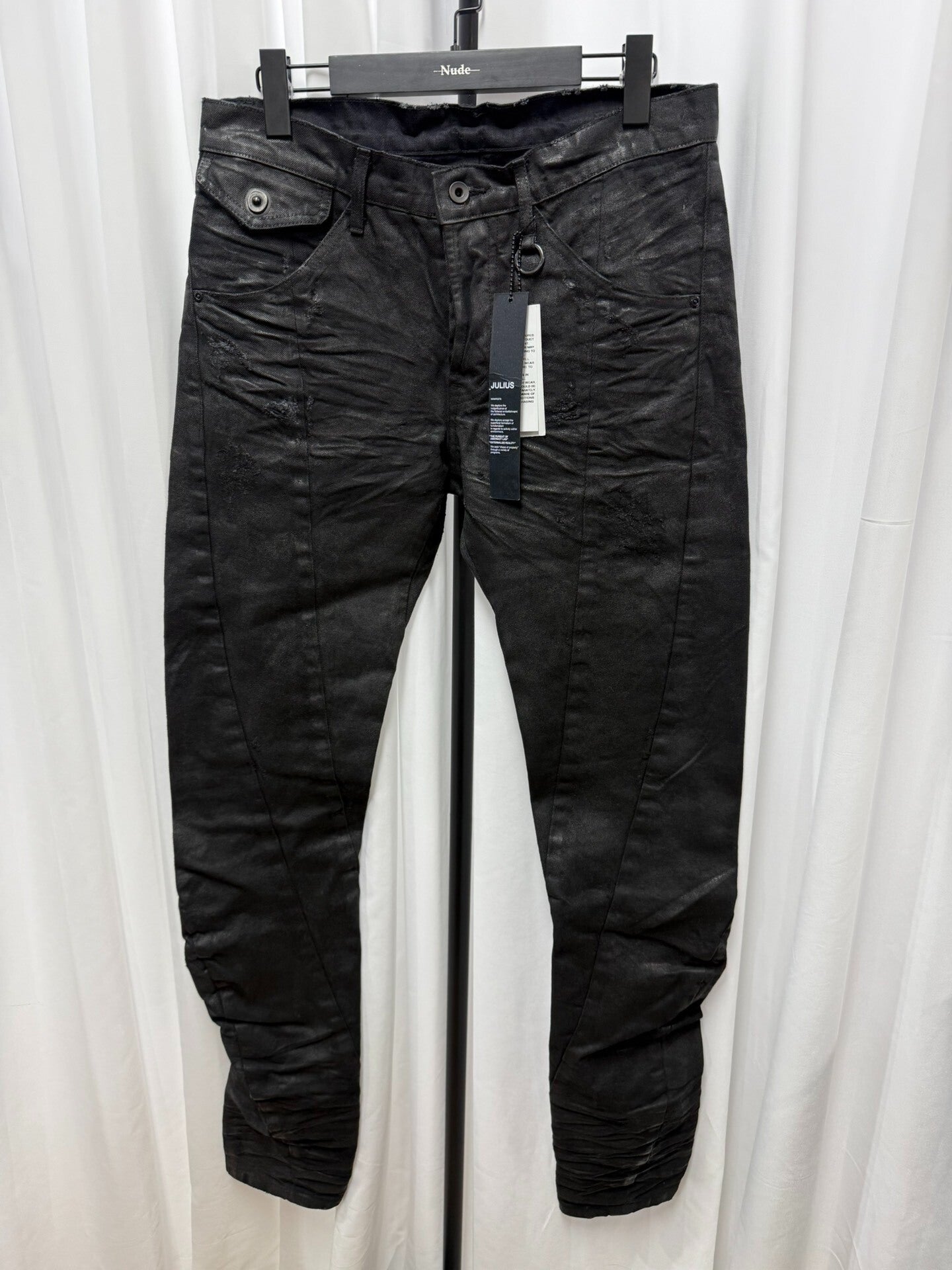 Julius 7 Distressed Spiral Denim Pants