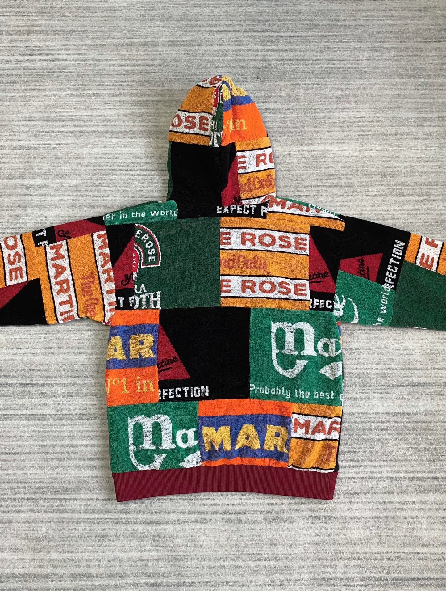 martinerose embroidered patchwork hoodie