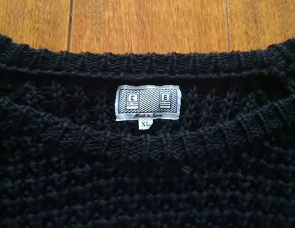 cav empt stripe loose waffle knit sweater