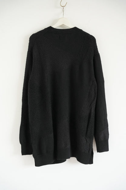 black oversized textured sweater