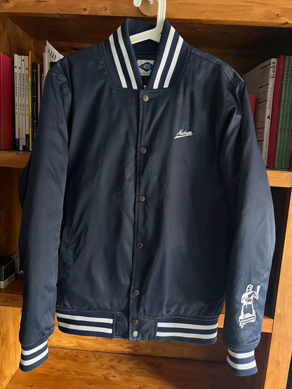 classic blue denim baseball jacket by madness