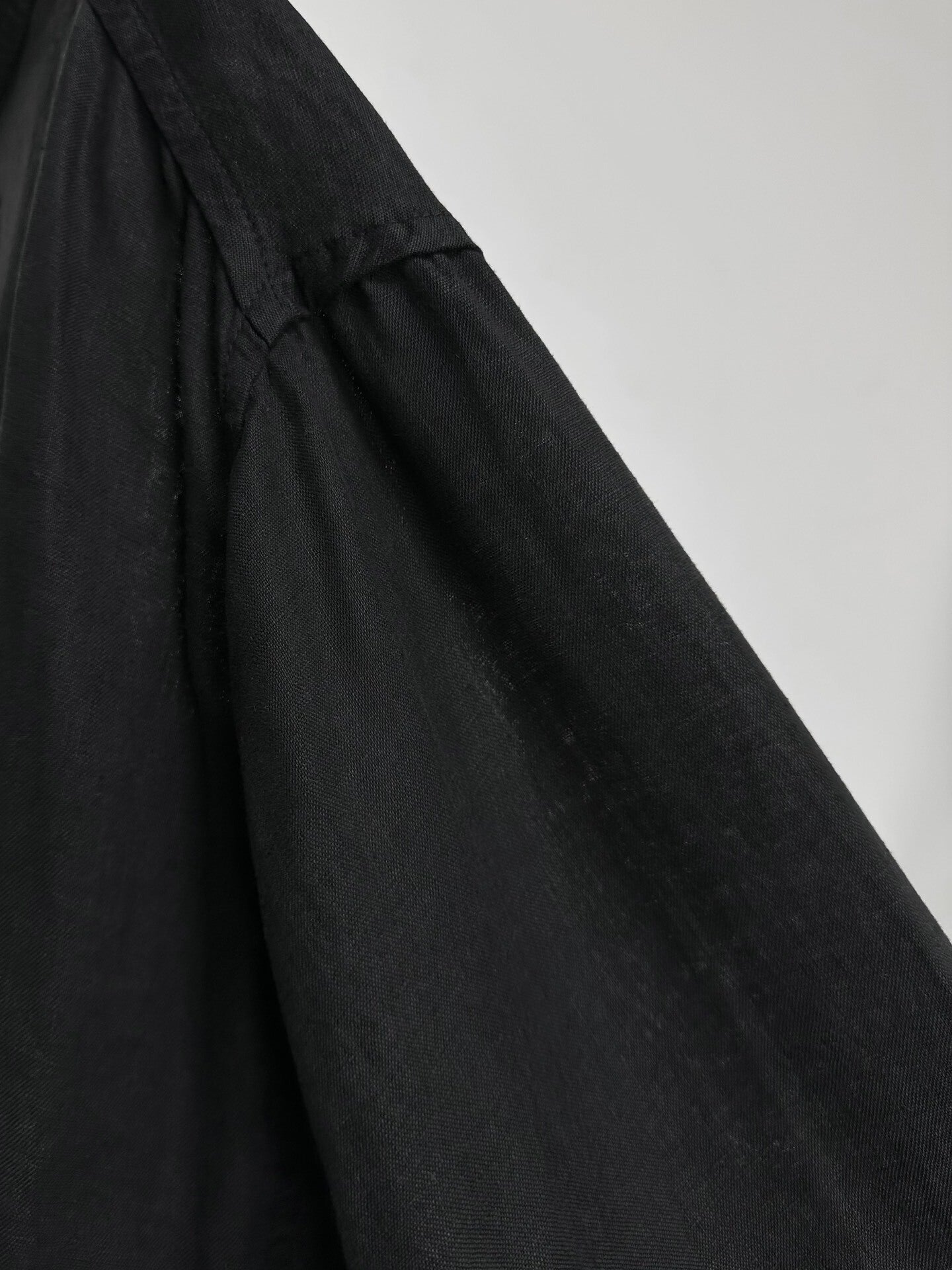 black linen oversized coat