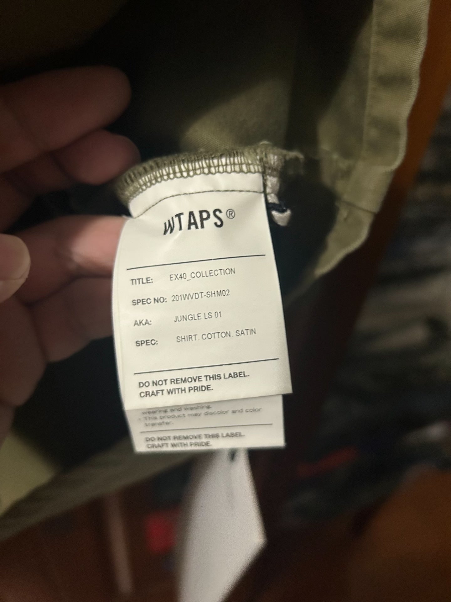 WTAPS 20SS JUNGLE LS 01 SHIRT