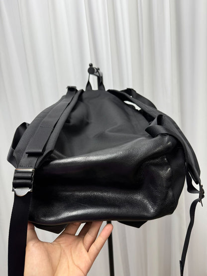 yohji yamamoto pour homme backpack with leather details
