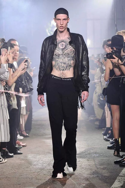 Julius_7 Flared Split Hem Pants