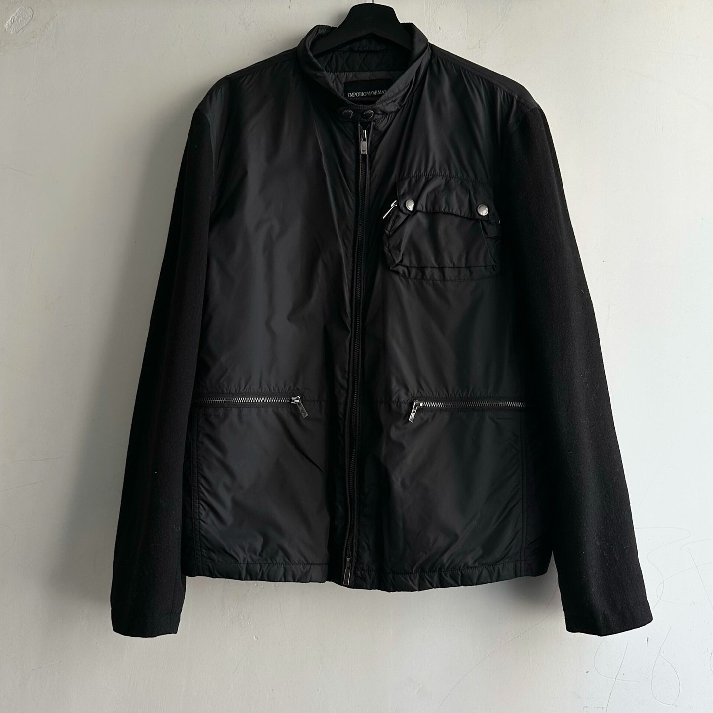 armani wool and cotton blend pocket jacket