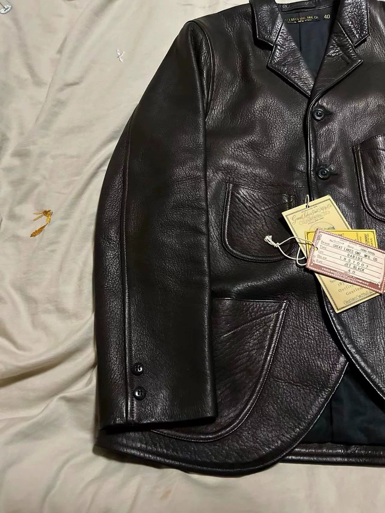 Freewheelers Darius Black deer skin jacket