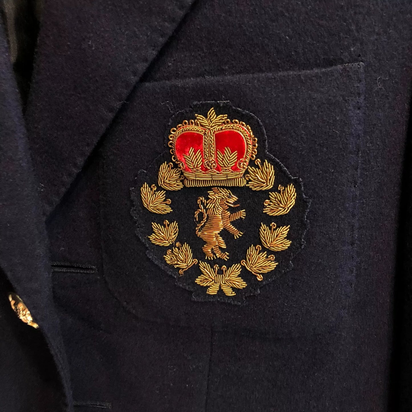 Saint Laurent Gold Crest Blue Blazer
