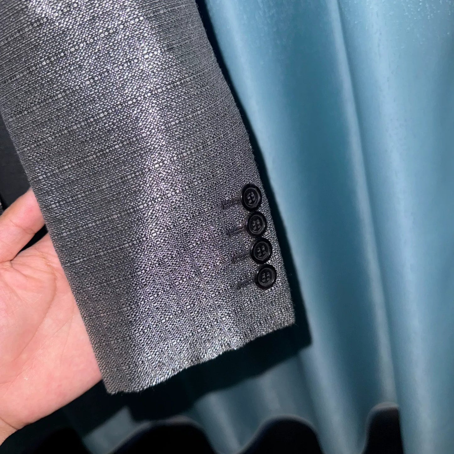 Saint Laurent Silver Sequined Blazer