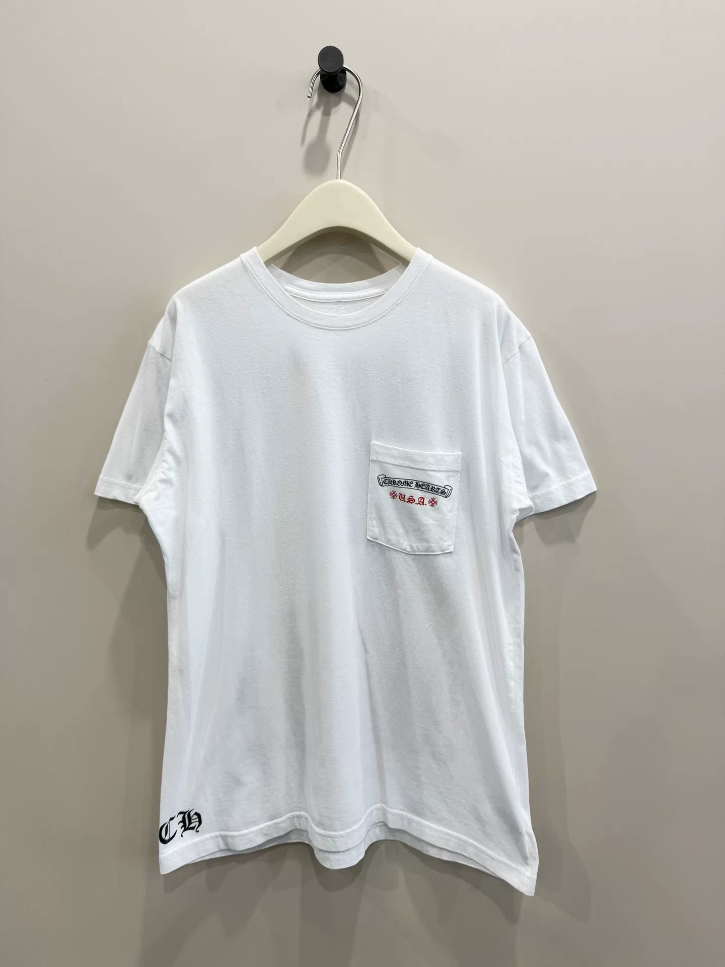 chrome hearts white flag short sleeve t-shirt
