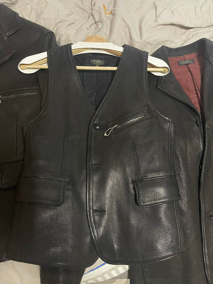 freewheelers guthrie leather vest size 36