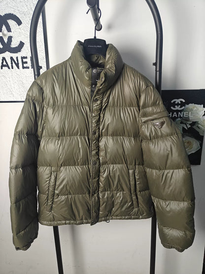 Prada Metallic Triangle Down Jacket