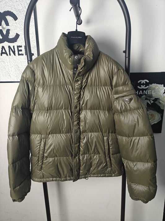 Prada Metallic Triangle Down Jacket