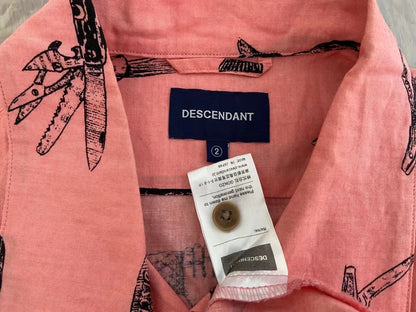 pink short sleeve shirt with fish print