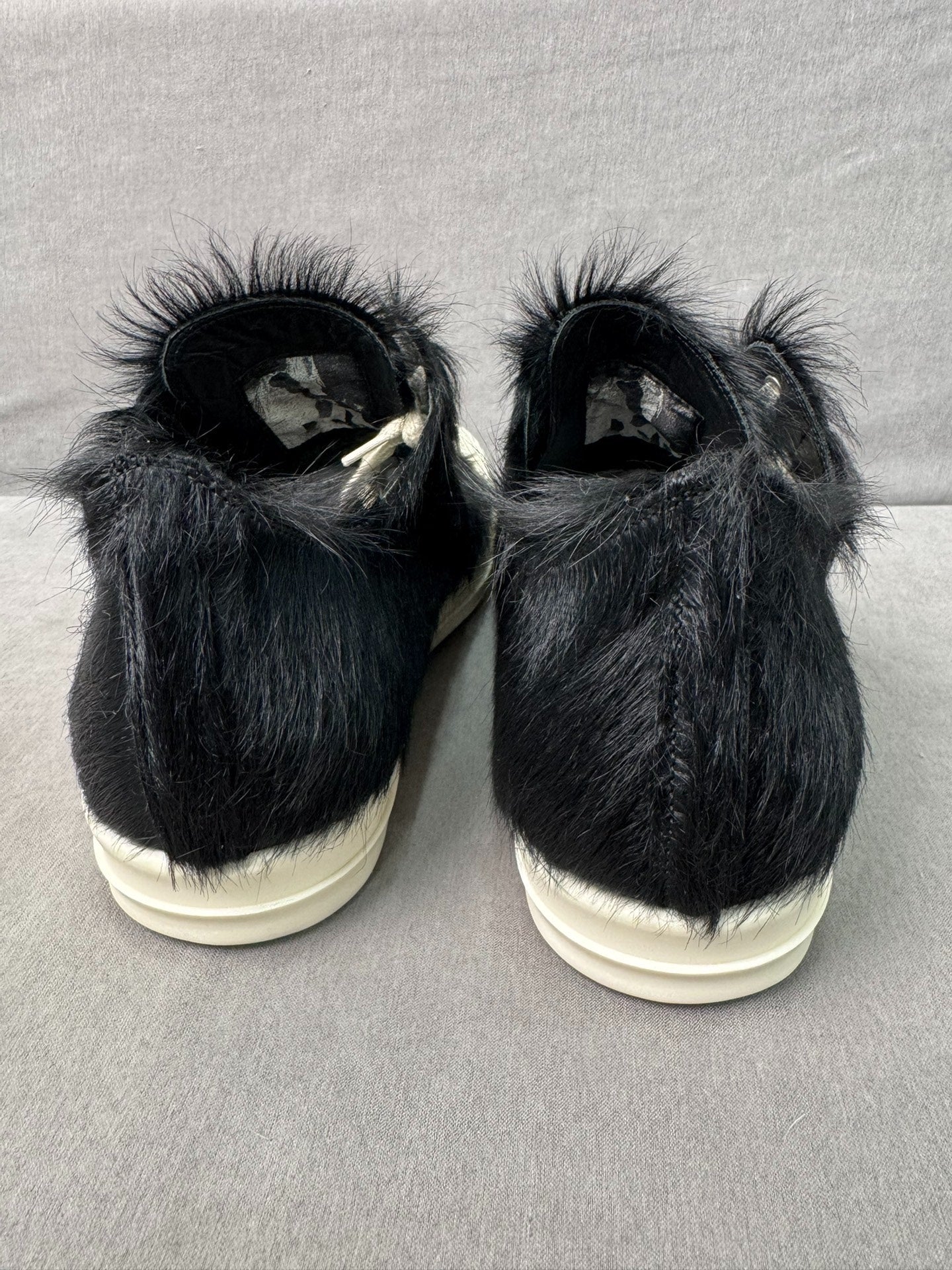 Rick Owens Horsehair High-Top Black White