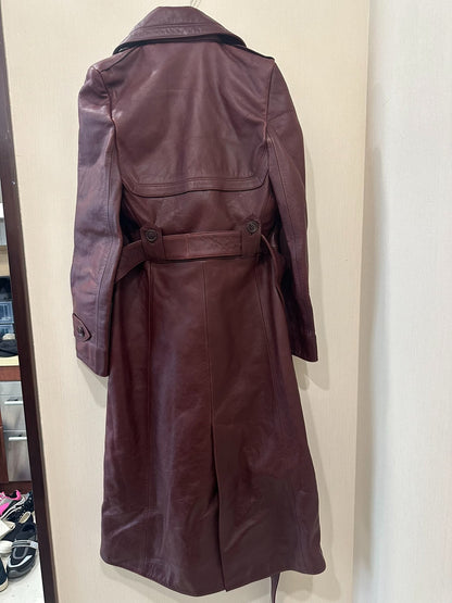vetements fw16 vintage brown leather coat