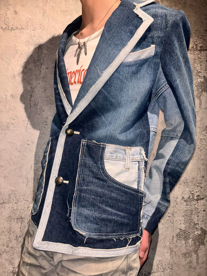 denim blazer with modern design features