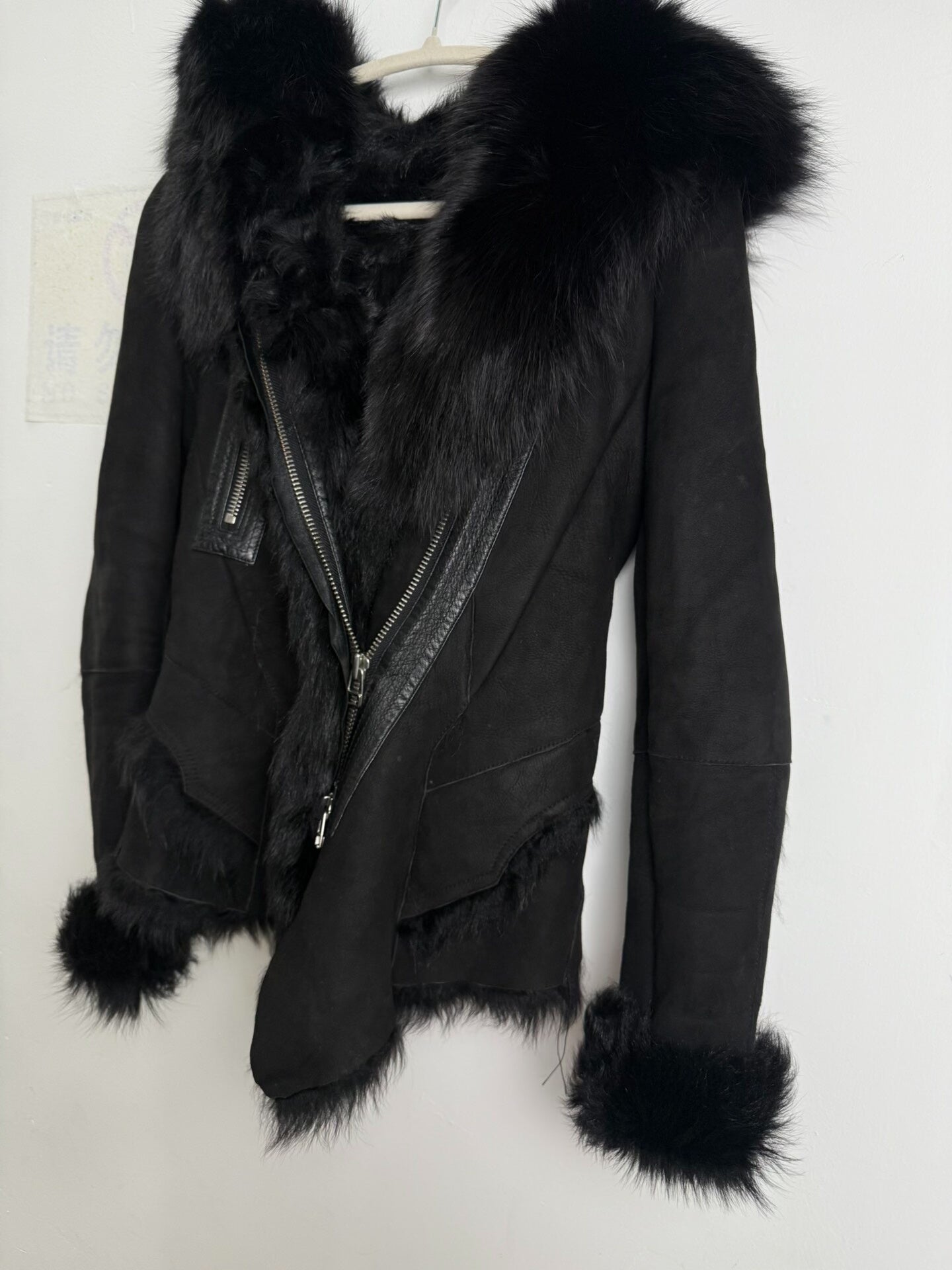 vintage irregular patchwork leather jacket