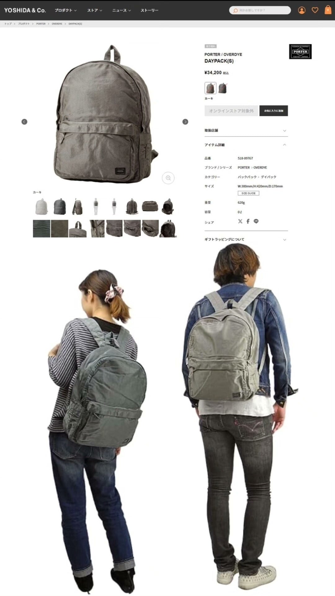 Porter Overdye Backpack with Unique Finish