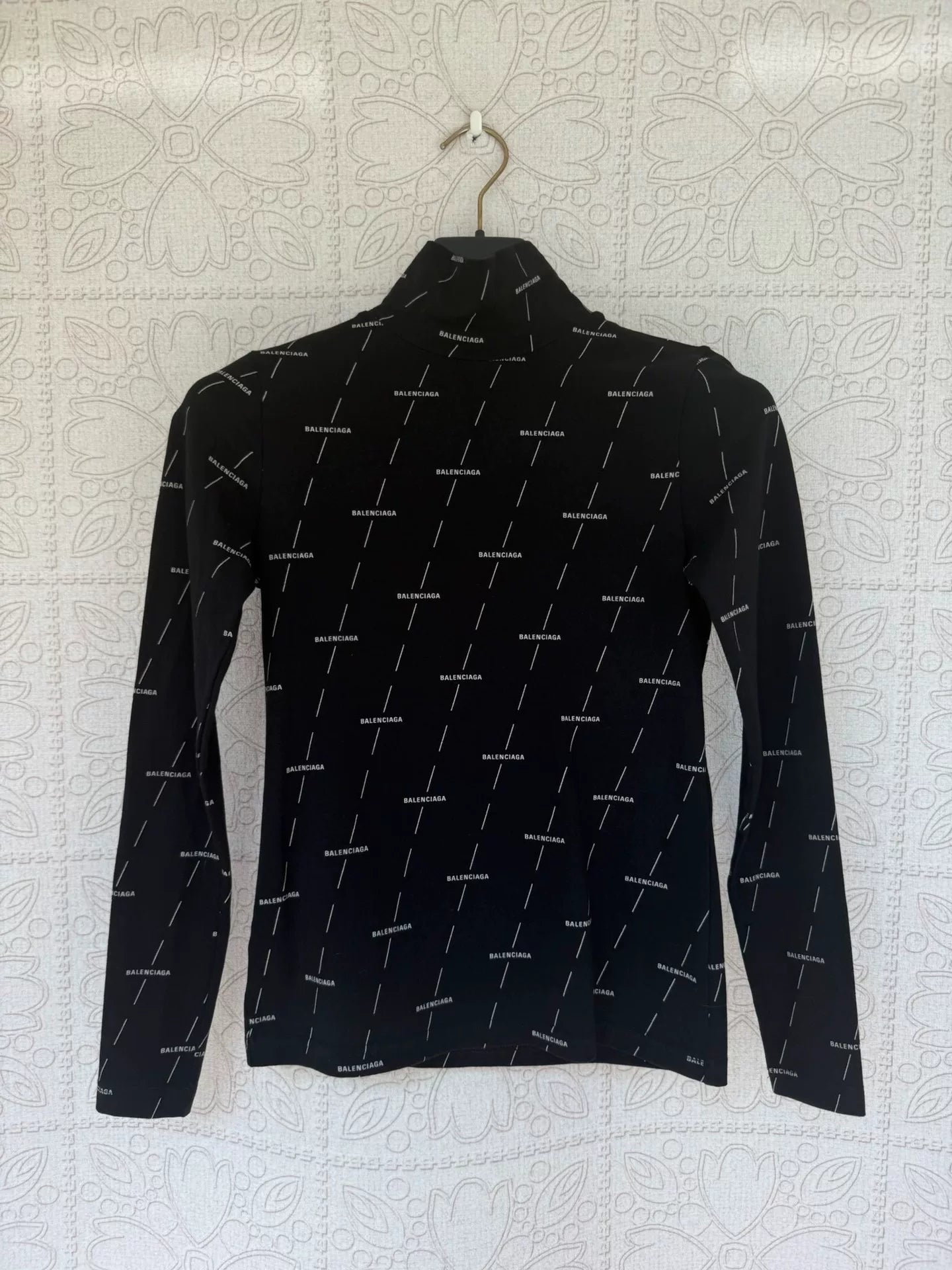 balenciaga long sleeve black top size small