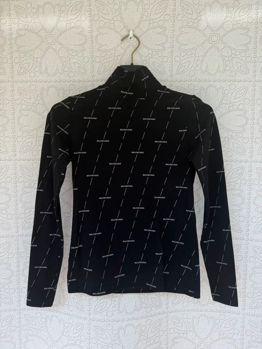 balenciaga long sleeve black top size small