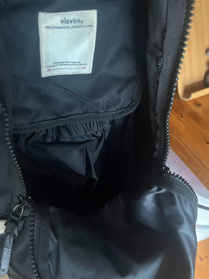 visvim 20L Black Backpack with Leather Base