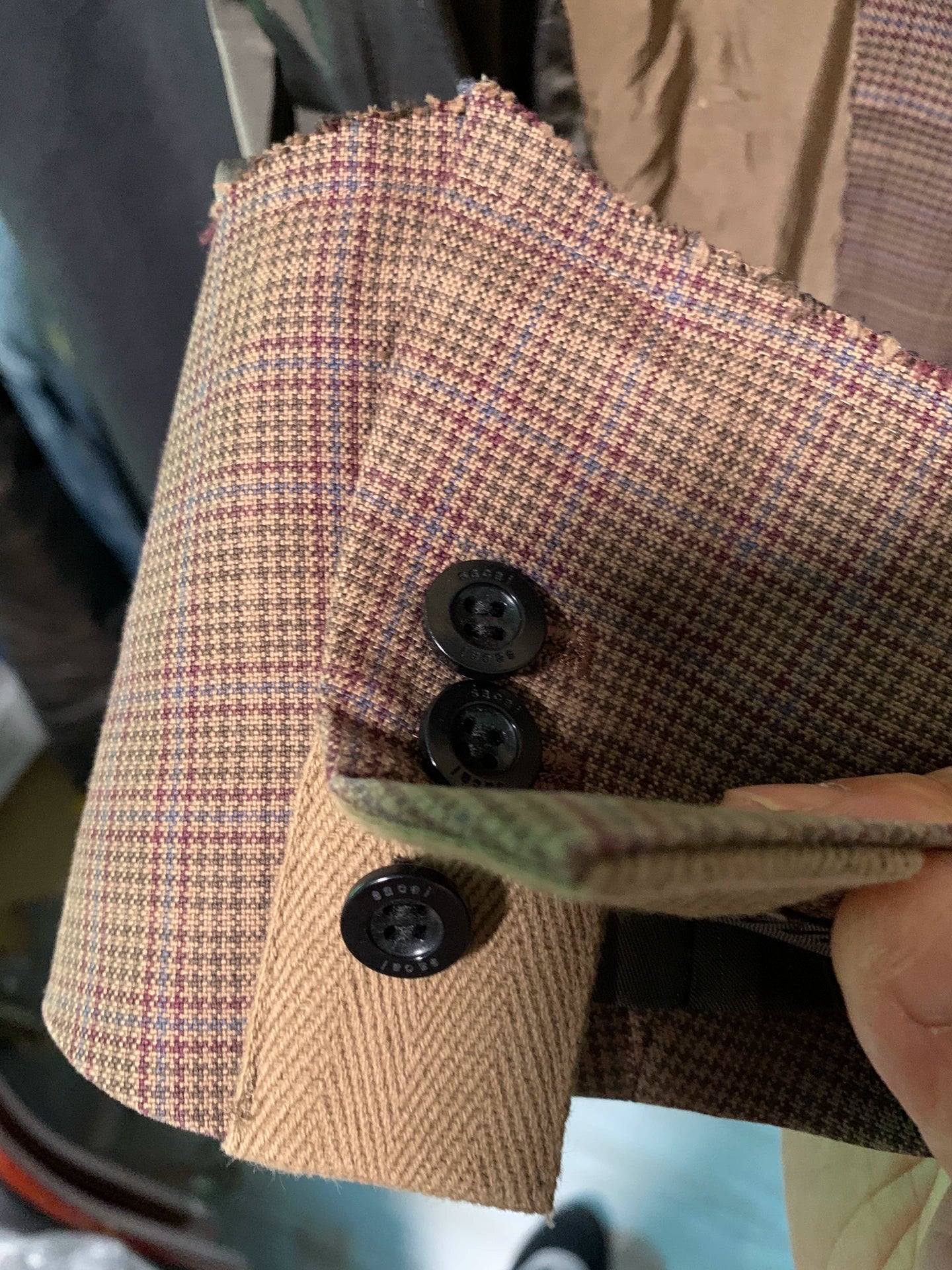 sacai classic men's patchwork blazer