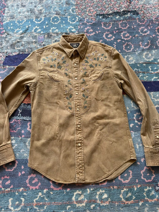 rrl embroidered vintage long sleeve shirt