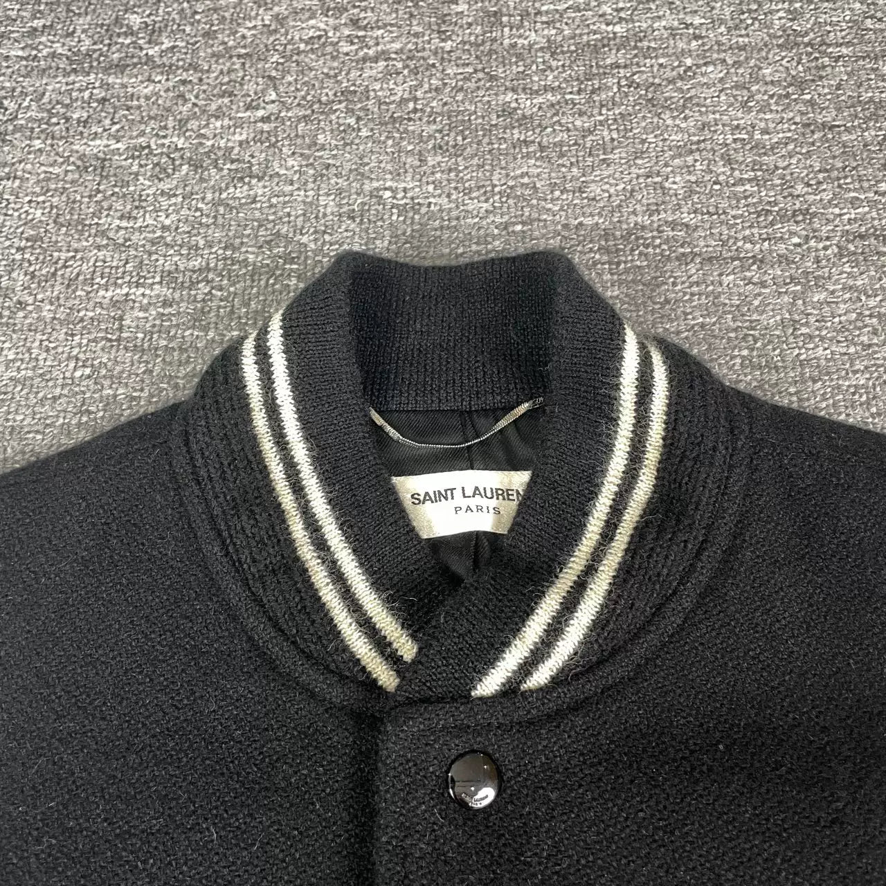 Saint Laurent Paris Spliced Baseball Jacket